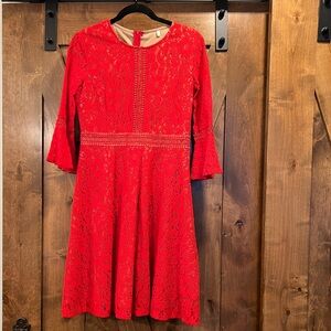 Chic Red Lace Dress